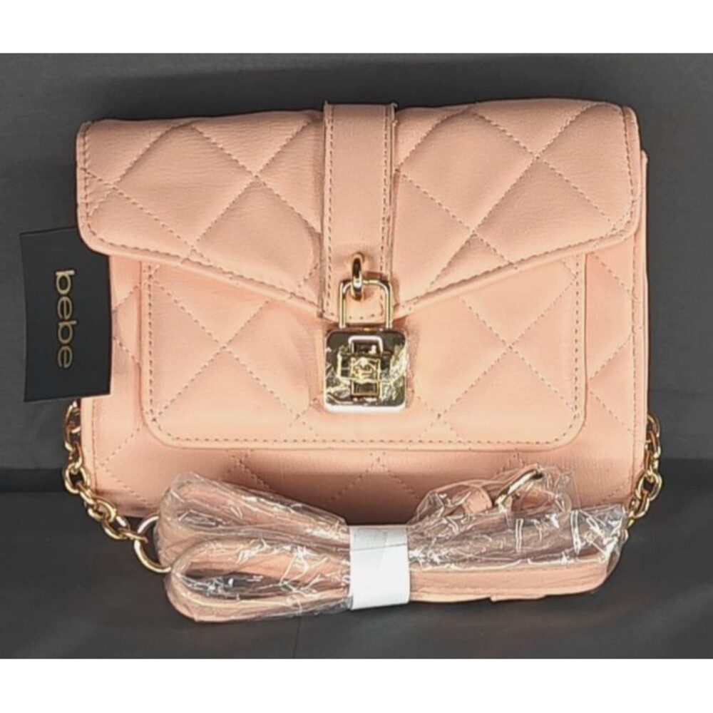 NWT Bebe Mini Quilted Cross Body Bag Kellen Peach RV $89
